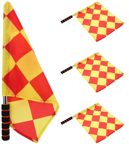 JOINPAYA 4pièces Lot De Drapeaux De Juge De Ligne Pour Football Et Basketball Avec Poignée Mousse Accessoires Arbitre Pour Matchs Sportifs