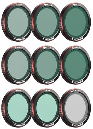 Freewell 9-Pack Magnetic Filters for DJI Neo 2 – Includes ND8, ND16, ND32, ND/PL, CPL, UV, Black Glow Mist Filters for Cinematic Control, Glare Reduction, & Vibrant Shots