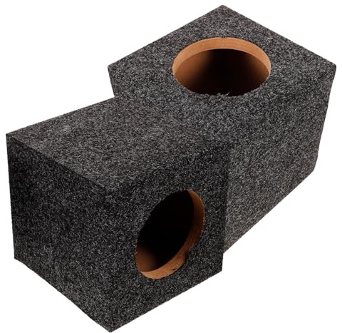 BESPORTBLE Caisson De Basses en Bois 4 Pouces Carré pour Voiture, Accessoire Rénovation Audio, Usage Automobile, Bricolage DIY, Revêtement Moquette Noir, Kit