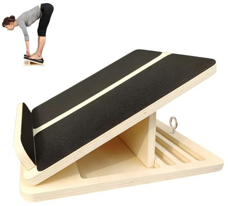 SHYICHENG 3-in-1 Wooden Slant Board - Adjustable Calf Stretcher, Balance Board & Squat Wedge with Non-Slip Surface, 4 Angles, Portable Design