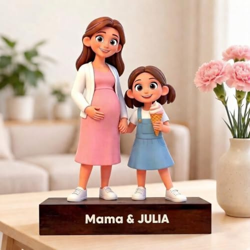 VEELU Figura Personalizada con Foto & Texto Regalo Día de la Madre Regalos Personalizados para Madres Mama Mujer Signo Placa Marco de Foto con Efecto 3D Regalos Originales Dia de la Madre