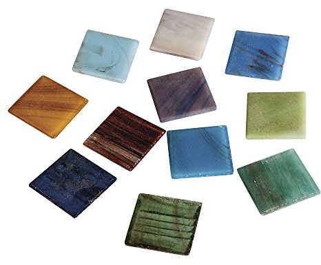 Rayher 1453449 mosaico pietre ArtDecor Deluxe, 2 cm, secchio circa 160 pcs/500 G, colori assortiti