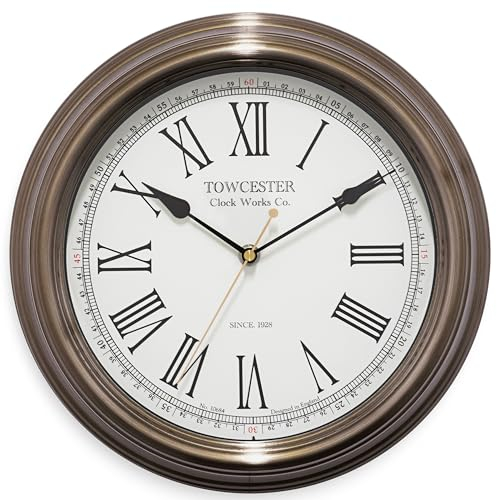 Towcester Clock Works Co. Acctim 26708 Redbourn Wall Clock, Gold, 30 cm L x 30 cm W