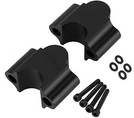 Riser Manubrio Universale 22mm in Lega di Alluminio - Morsetto Rialzato per Manubrio Moto 7/8'' (Nero)