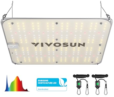 VIVOSUN Grow Lamp LED 100 W Full Spectrum Plant Lamp with Samsung Diodes Grow Light IP65 for Indoor Plants Seedling Vegetative and Flower in 60 x 60 cm 90 x 90 cm Grow Tent Greenhouse VS1000E