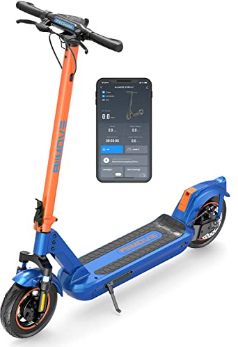 ALLMOVE 500W Elektroroller Erwachsene 45km Reichweite, Faltbarer Elektroscooter 10 Vollgummireifen, APP, Dreifach-Bremssystem, Belastung 150kg E Scooter für Erwachsene mit Große LED-Anzeige(Nein ABE)