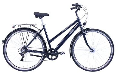 HAWK Citytrek Easy Blue Lady Damenfahrrad 28 Zoll (51 cm) I Leichtes Stadtfahrrad I Damen Fahrrad mit 7-Gang Kettenschaltung & Nabendynamo