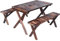 JSLJJBD Bierzeltgarnitur Klappbarer Campingtisch Mit Sitzbank-Set, Tisch Und Stühle Aus Massivem Holz, Faltbarer Picknicktisch Für Drinnen Und Draußen 110 * 60 * 65cm carbonizedcolor