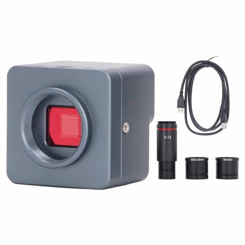 USB Microscope Camera 4K 8MP Digital Electronic Eyepiece with 0.5X Zoom Lens, Aluminum Alloy, 30mm 30.5mm Adapter, White Balance Exposure