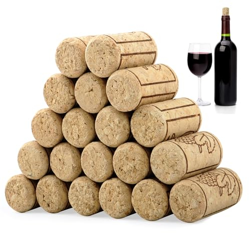 Lot de 20 Bouchons en Liège Naturel pour Bouteilles de Vin et Bière - Bouchons en Bois Tendre pour Bouteilles en Verre