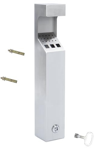 Nisorpa Wall Mounted Ash Trays,Outdoor Ashtray Lockable Cigarette Bin Metal Smoking Cigarette Smoking Box With Keys for Pub Club,Garden,Office(35-0210)