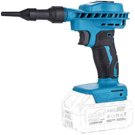 KATSU FIT-BAT - Soffiatore d'aria compatto senza fili, 18/21 V, con ugello, per auto, PC, tastiera, divano, angolo rimozione della polvere e soffiaggio delle foglie, batteria non inclusa