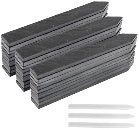 LDXDRU 30 Stück 15x2CM kräuterschilder Schiefer, Pflanzenschilder zum Beschriften, Kräuterstecker Pflanzenstecker Blumenstecker, Garten Schiefertafel Schilder Gartenschilder für Draußen Wetterfest