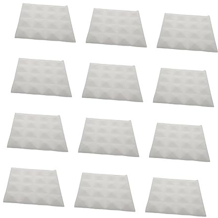 Hoement 12pcs 5cm Pyramid Acoustic Mats Fire Retardant Sound Dampening Boards for Recording Studios Home Theater Wall Sound Proof Padding