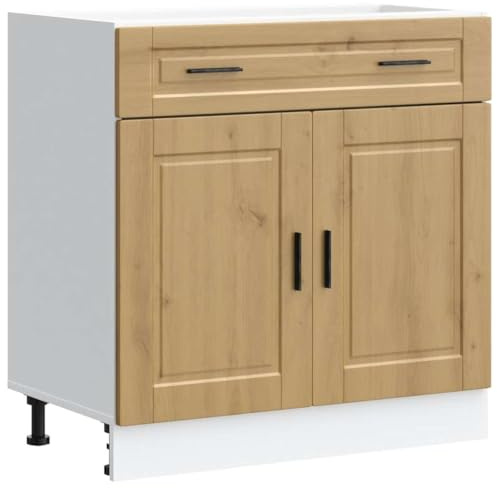 vidaXL Kitchen Base Cabinet Porto Artisan Oak Engineered Wood, sink base cabinet, base kitchen cabinet with drawer, sink base unit