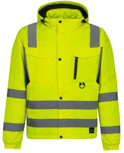 BWOLF DRIFT ICE Arbeitsjacke Herren Winter Arbeitsjacke Herren Wasserdicht Reflektierende Jacke Herren (DE/NL/SE/PL, Alphanumerisch, L, Regular, Regular, Gelb)