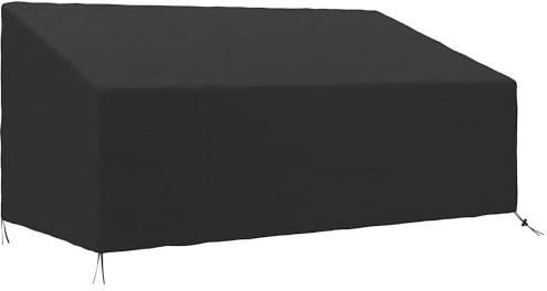 Outsunny Housse de canapé exterieur imperméable 3 places, housse de banc de jardin 600D tissu oxford, bache de canapé extérieur pour balcon, terrasse, 218 x 111 x 63/101 cm, noir
