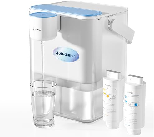 Frizzlife Instant Electric Water Filter Jug Includes 6-Month Filters (1514 Litres), 4L Countertop Water Filter System, Reduce 99.89% of Lead, Mercury, Reduce PFAS, PFOA/PFOS (NOT Reduce TDS), MD40