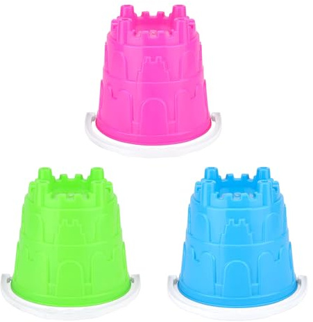 Summer Fun - 3 x Large Round Castle Bucket - Beach Sandpit