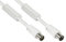 Good Connections SAT TV Antennenkabel - Koax Stecker an Koax Buchse - 2x Mantelstromfilter (Ferritkern), Doppelschirmung, Schirmmaß > 95dB - weiß, 3 m