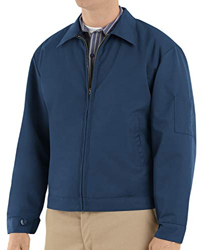 Red Kap Men's Slash Pocket Quilt-Lined Jacket, Navy, Medium