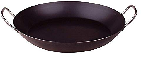 Pentole Agnelli Paella-Pfanne, Eisen, mit 2 Griffen aus Edelstahl, Schwarz, 42 cm, Schwarz