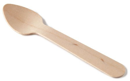 Thali Outlet - 1000 x Wooden Birchwood Teaspoons 110mm Biodegradable Takeaway - (Box Contains 10 x 100)