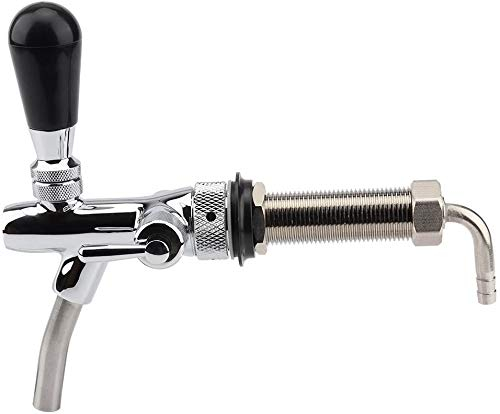 Adjustable Beer Faucet Adjustable Beer Tap with 4 inch Shank for Beer Keg Kegging System Kegerator Accessories Jockey Box