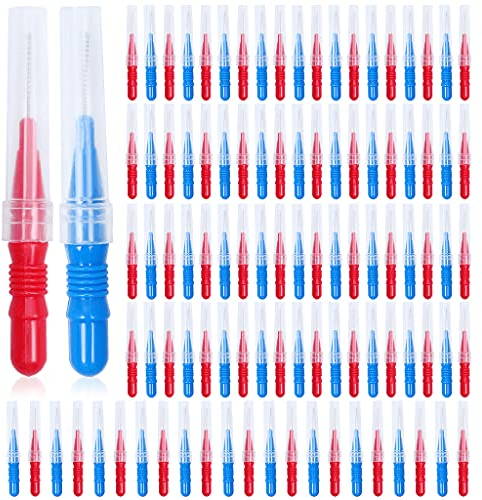 100 Pieces Interdental Brush, Toothpick Tooth Flossing Head Oral Dental Hygiene Brush Dental Brush Flosser for Cleaner Dental Floss Stick Tooth Cleaning Tool