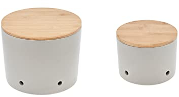 MAGU Knoblauchtopf & Zwiebeltopf CERA-Design Silver hellgrau