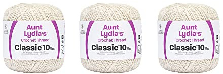 Aunt Lydia Classic Crochet - 3-pack med 350/320 m - Antik Vit
