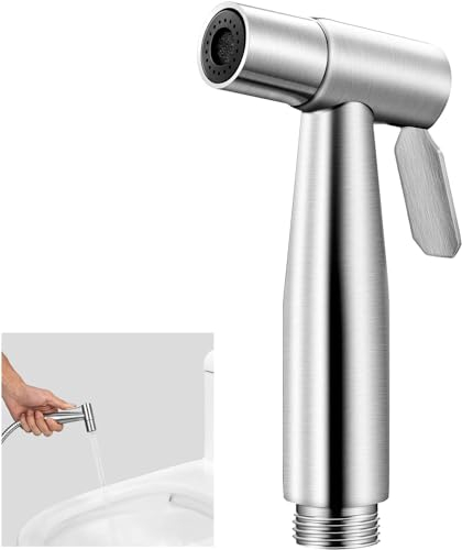Pommeau de douche de Bidet de toilette argenté, douchette à main de Bidet, pomme de douche de toilette en acier inoxydable, buse de pistolet de pulvérisation de toilette