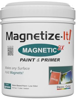 Magnetize-It! Pintura magnética para paredes con imprimación (base de agua), color verde, 1 l, 1000 ml, adhesivo extra decorativo, de energía plana y sostenible, para interiores de uso general