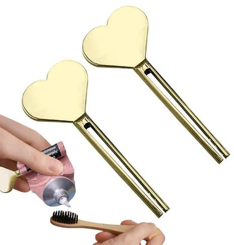 Toothpaste Tube Key | 2PCS Paste Squeezer | Tube Key Roller | Metal Key Toothpaste Dispenser | Tube Squeezer Key for Save Toothpaste, Cream | Toothpaste Seat Holder Stand for Cosmetic and Hair Dye