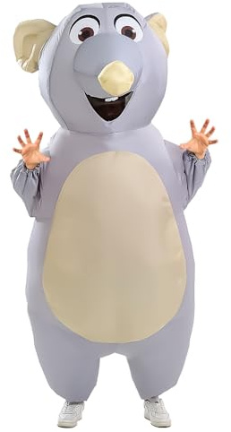 Yeffute Inflatable Mouse Costume for Adult Blow up Mouse Costume Funny Halloween Party Cosplay Costume Suit (Grey)