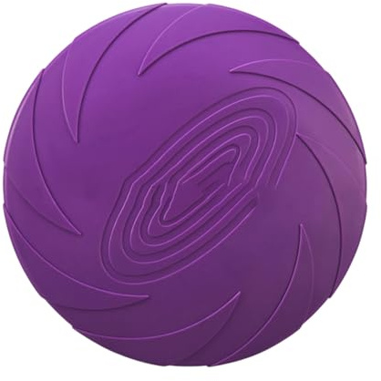 Qsvbeeqj Discos de moscas a prueba de masticación de goma para perros ejercicio al aire libre juguetes para mascotas con textura antideslizante estimulación mental goma masticable discos voladores