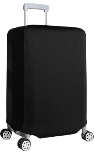 26-28 Inch Elastic Suitcase Cover Black Travel luggage Case Protector Dustproof Baggage Protective Sleeves Large Reusable Trolley Protectors for Wheeled Suitcases, L