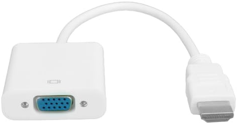 Vvikizy HD Multimedia Interface Till VGA Adapter, High Definition Converter med Skalskydd för Dator Laptop Monitor Projektor HDTV (Vit)