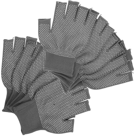 jojofuny Guantes para Pantalla Táctil sin Dedos, 5 Pares de Trabajo Antideslizantes y Transpirables de Punto, para Conducción y Actividades en Clima Frío