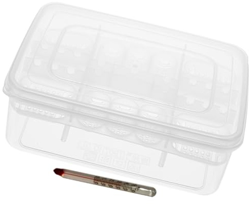 HOMSFOU Caja Incubadora de Plástico para Reptiles 16 Compartimentos y Termómetro, Diseño Portátil y Almacenamiento Conveniente para Incubar Huevos de Tortugas y Serpientes