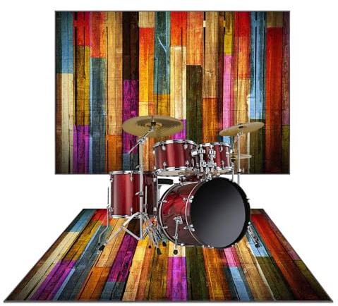 Drum Mat Soundproof Rugs Large Musical Instrument Pads Non-Slip Drum Carpet Professional Rectangle Electronic Jazz Drum Kit for Bass Drum Snare, Piano and Other Musical Instrument Mat 120 x 70 cm