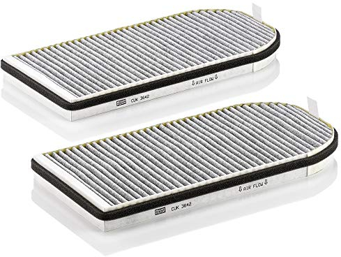 MANN-FILTER CUK 3642-2 Innenraumfilter/Kabinenluftfilter - Pollenfilter mit Aktivkohle - (2er Set) für Pkw + Transporter