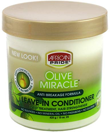 African Pride Olive Miracle Leave-In Conditioner 15oz Jar (2 Pack) by African Pride