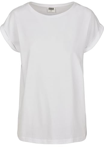Urban Classics Damen Ladies Organic Extended Shoulder Tee T-Shirt, Weiß (White 00220), Large (Herstellergröße: L)