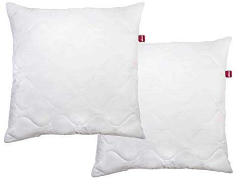 Abeil - Lot de 2 Oreillers Voluptueux 60 x 60 cm - Moelleux - Enveloppe Microfibre Matelassée - Lavable en Machine - Certifiés Oeko-Tex