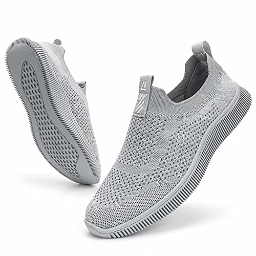 MrToNo Sneaker Uomo Donna Infilare Slip on Sneakers Scarpe Senza Lacci Casual Scarpe da Running Corsa Leggero Corsa Camminare Scivolare Scarpe da Ginnastica Outdoor Jogging Sportive Fitness-HQ-42