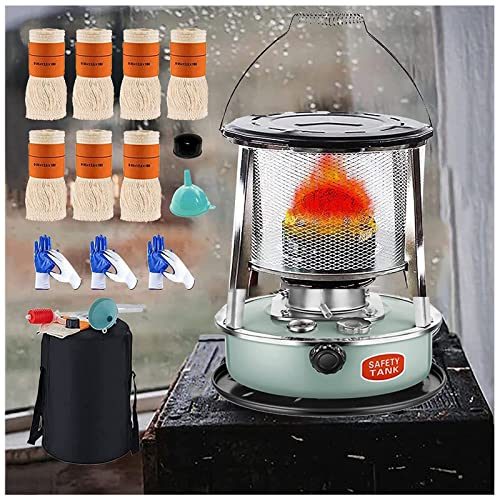 Petroleumofen 4.5 L, 2600w Tragbarer Heizstrahler Badezimmer, Heizung Ohne Strom, Mit 6 Docht, Höhenverstellbar 34-46cm, Für Camping Zeltheizung Kochen Oder Braten