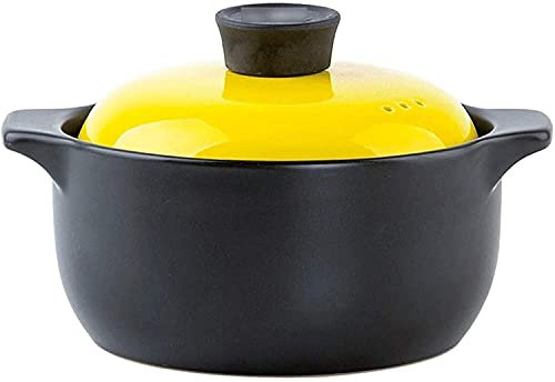 Terrakotta Kochtopf Suppenauflauf Auflauf Auf Dem (Color : Yellow, Size : 2.2L)