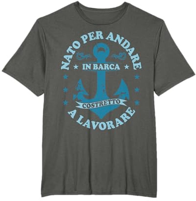 Nato Per Andare In Barca Capitano Divertente Barche Maglietta