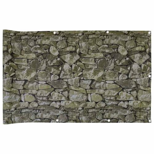 vidaXL Garten-Sichtschutz Steinoptik Grau 300x120 cm PVC